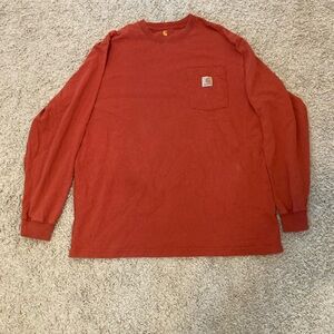 Carhartt Brick Red Long Sleeve Tee
